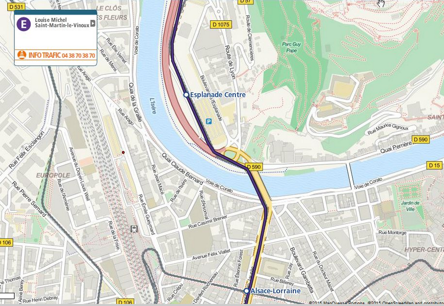 plan d'accès (Grenoble)-tramE -